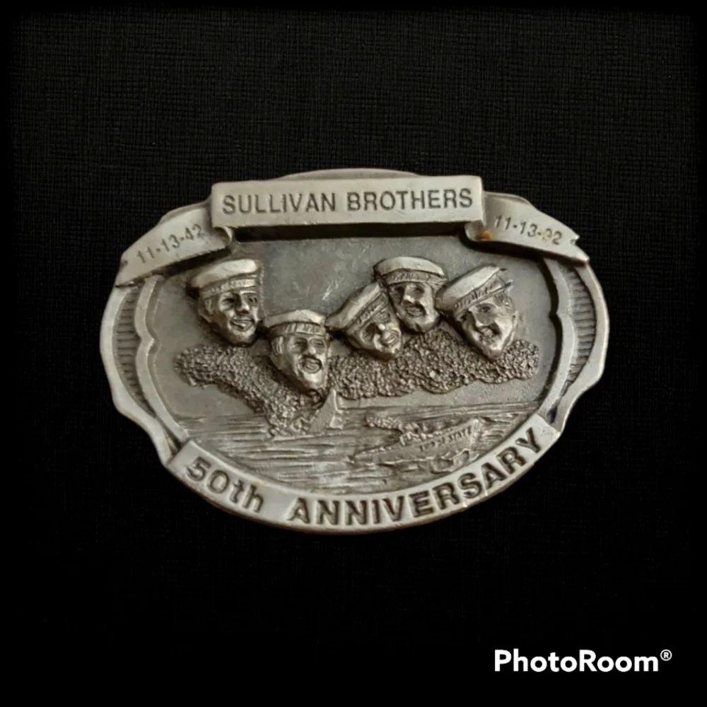 Vtg Sullivan Brothers WW2 50th Anniversary Commemoritive Medal Lapel Pin